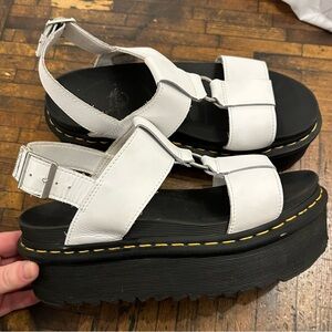 Women's Dr. Martens White Platform Sandals